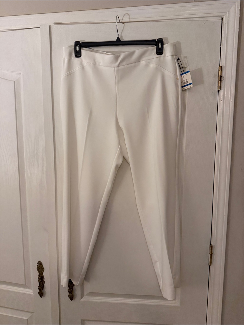 Anne Klein straight Leg White Ponte Pants - Sleek Everyday Style Size XL. NWT